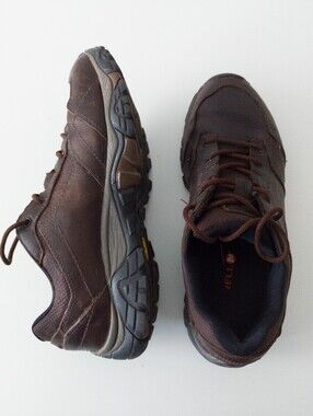 Merrell Moab Adventure Lace Dark Earth Brown Leather Hiking Shoes Men's Size 9.5